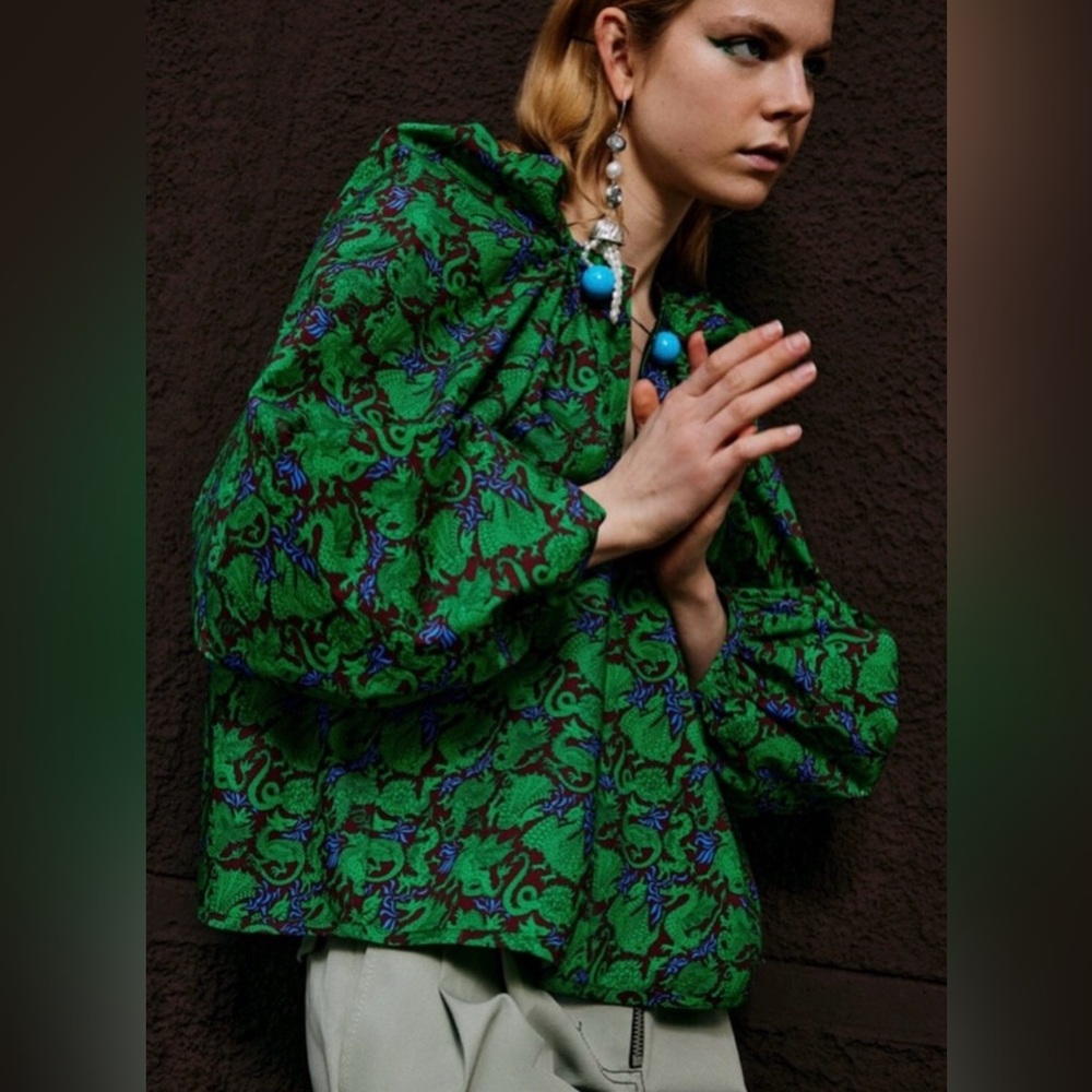 🐉 NACKIYE’ Green and Purple Women's Top 🐉